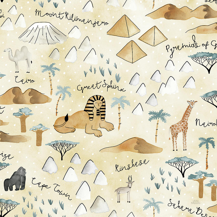 Camel Painting - World Traveler Pattern Viii by Laura Marshall