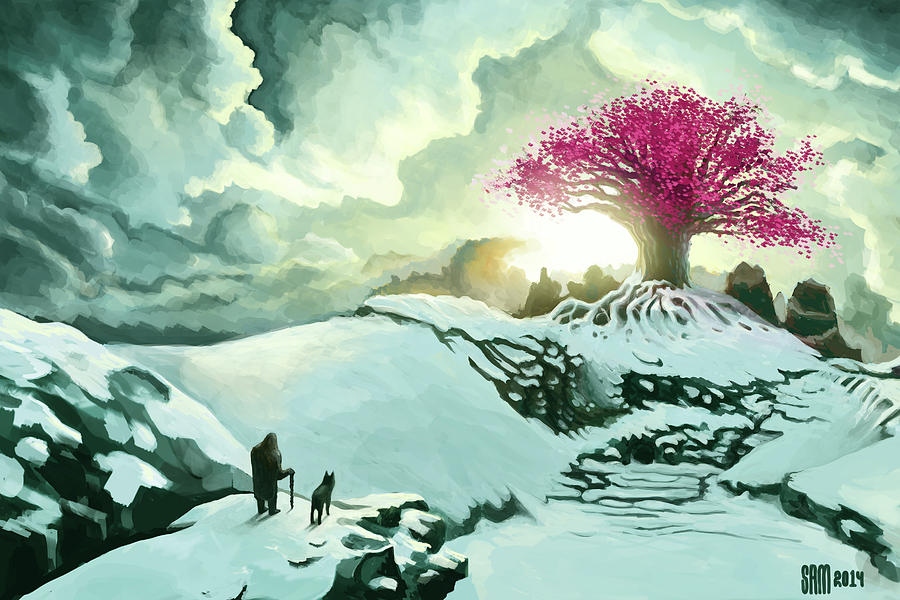 Landscape Painting - World Tree by Sami Matilainen Landscape Painting - World Tree by Sami Matilainen