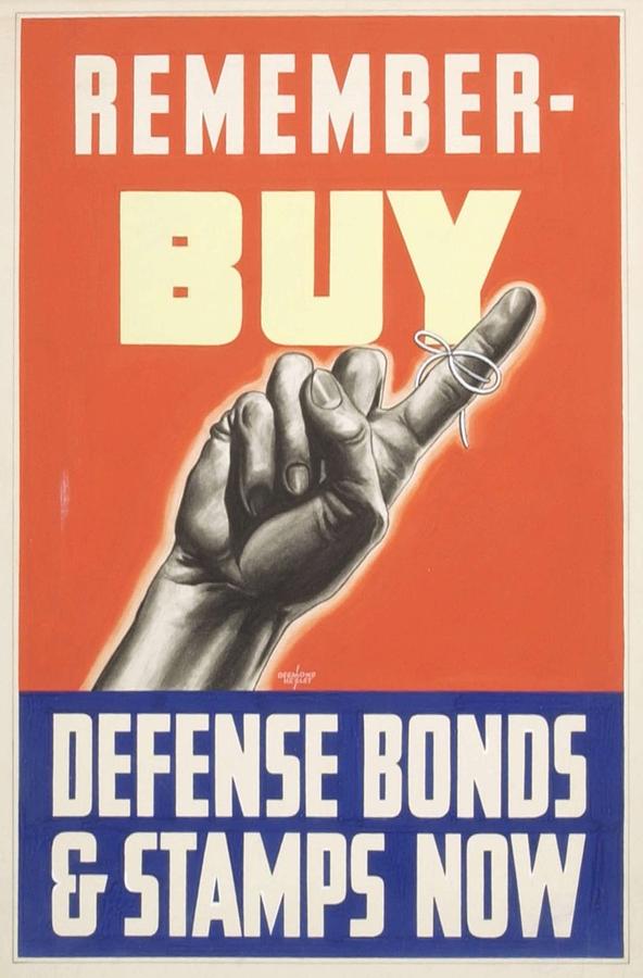 World War II-Era Propaganda Poster Original Artwork Buy Defense Bonds ...