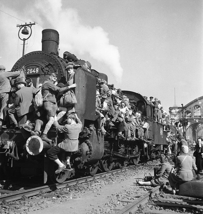 Berlin Photograph - World War II Evacuees by Margaret Bourke-White