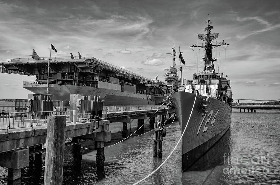 World War II Ships Docked in Charleston SC Photograph by Dale Powell