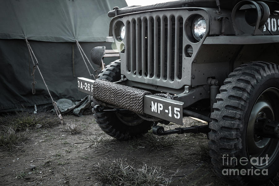 Jeep Photograph - World War II US Army MP Jeep by Edward Fielding