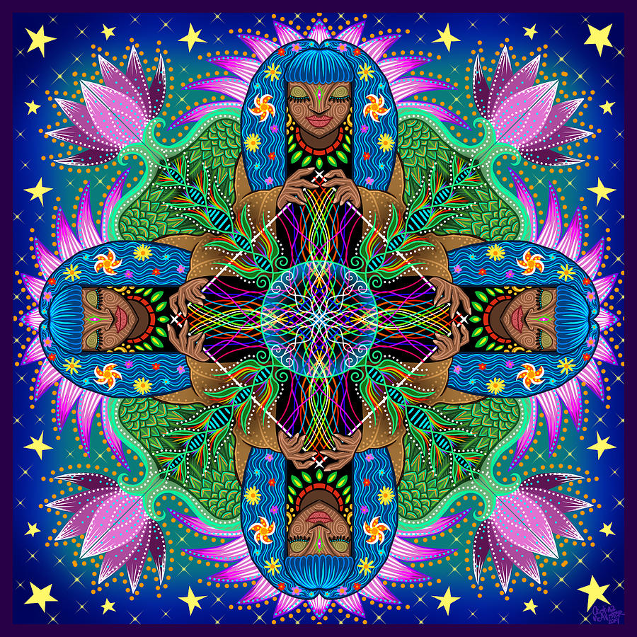 World Weaver Mandala Painting by Cristina McAllister