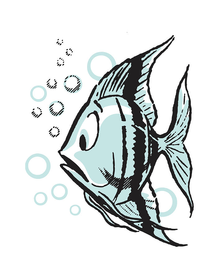 Fish Drawing - Worried Fish by CSA Images