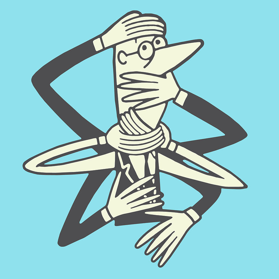 Worried Man With Many Arms Drawing by CSA Images Fine Art America