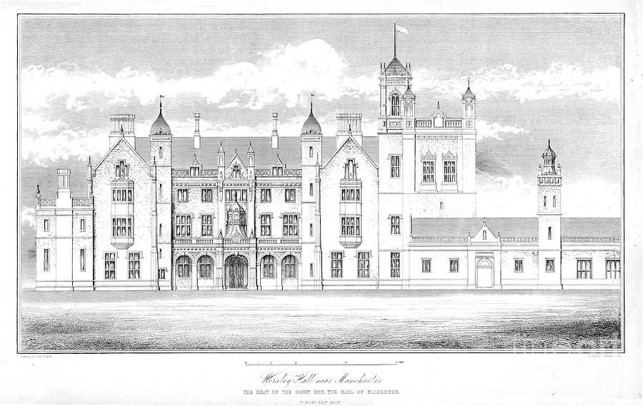 Worsley Hall Near Manchester Drawing by Print Collector