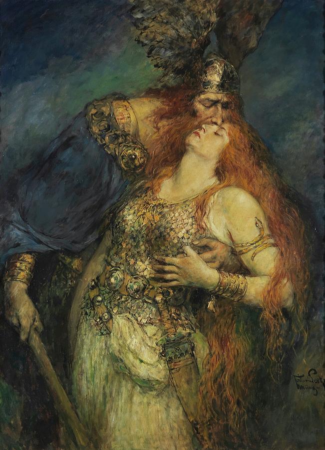 Wotans Farewell Painting by Ferdinand Leeke Wotans Farewell Painting by Ferdinand Leeke