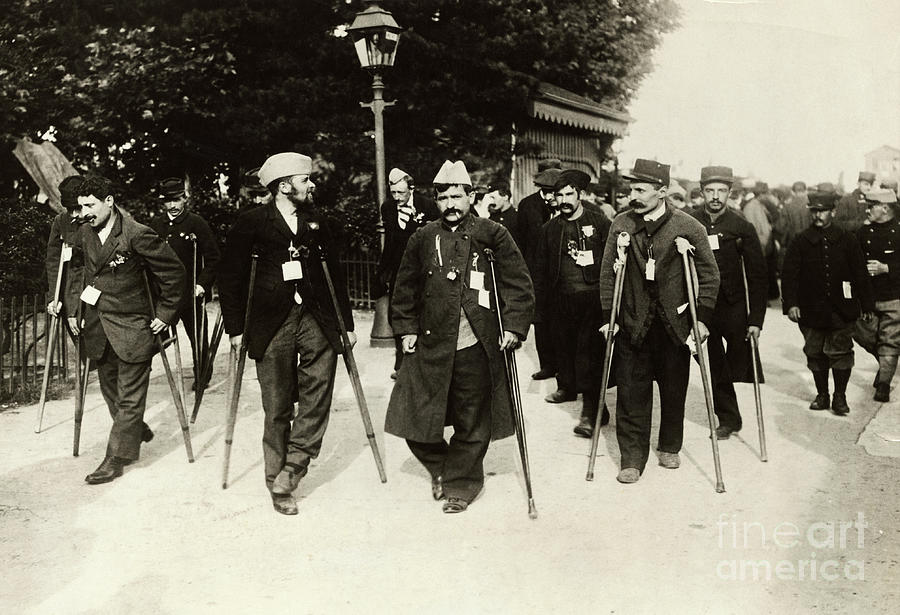 Wounded French Veterans In Parade Photograph by Bettmann
