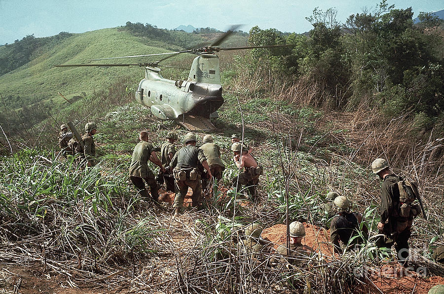 Wounded Us Marines Evacuating Battle Photograph by Bettmann