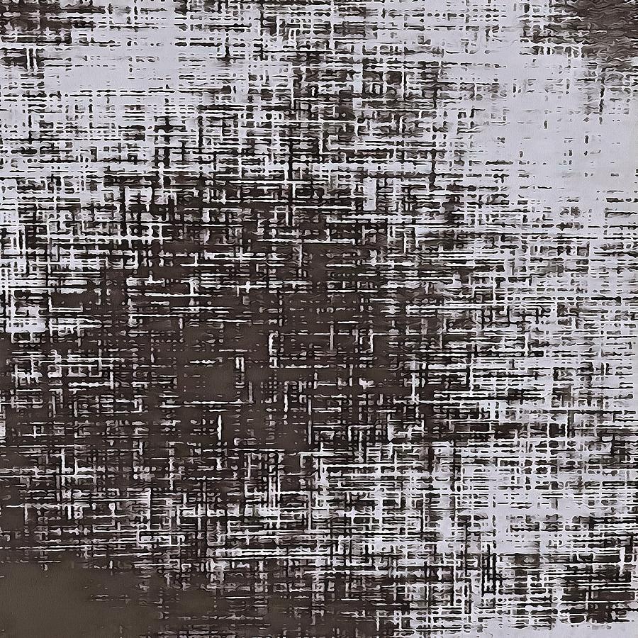 Woven Grey Abstract Painting by Taiche Acrylic Art