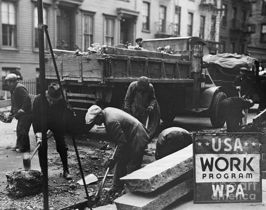 Wpa Program Workers Widening Streets Photograph by Bettmann