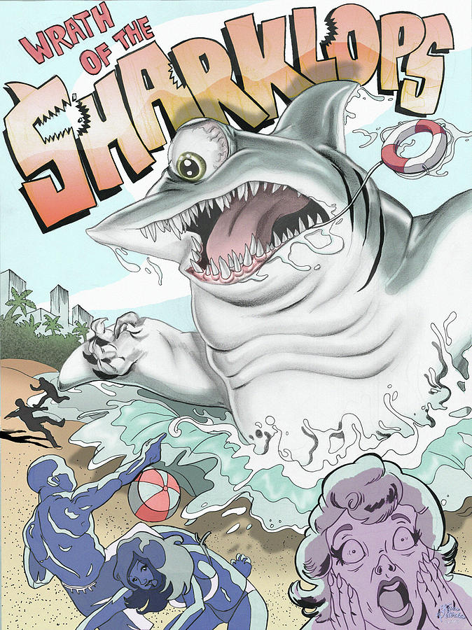 Wrath of the Sharklops Digital Art by Kynn Peterkin