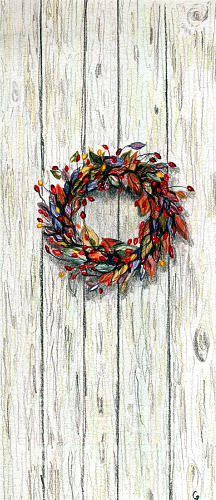 Wreath Drawing by Glenda Zuckerman