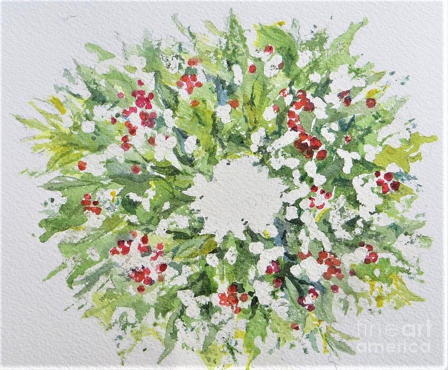 Wreath Painting - Wreath by Linda Haile