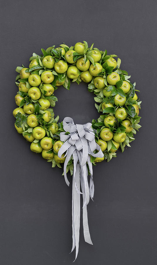 Wreath Made From Fake Green Apples Photograph by Great Stock!
