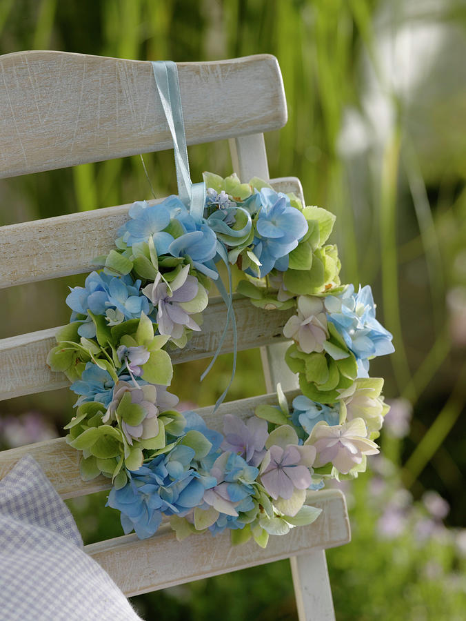 Wreath Made Of Hydrangea endless Summer And forever Photograph by Friedrich Strauss