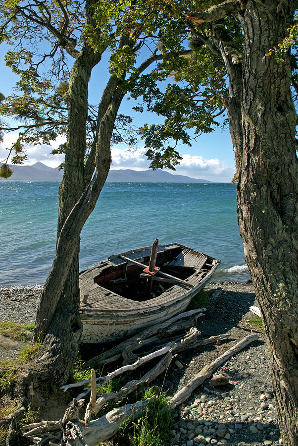 Wrecked Boat Patagonia Photograph by Mark Duehmig
