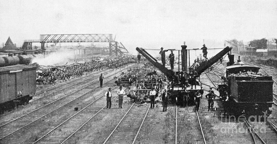 Wrecking Crew At Work In Railroad Yard Photograph by Bettmann