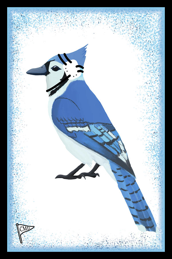Blue Jay Digital Art - Wrestling Blue Jay by College Mascot Designs