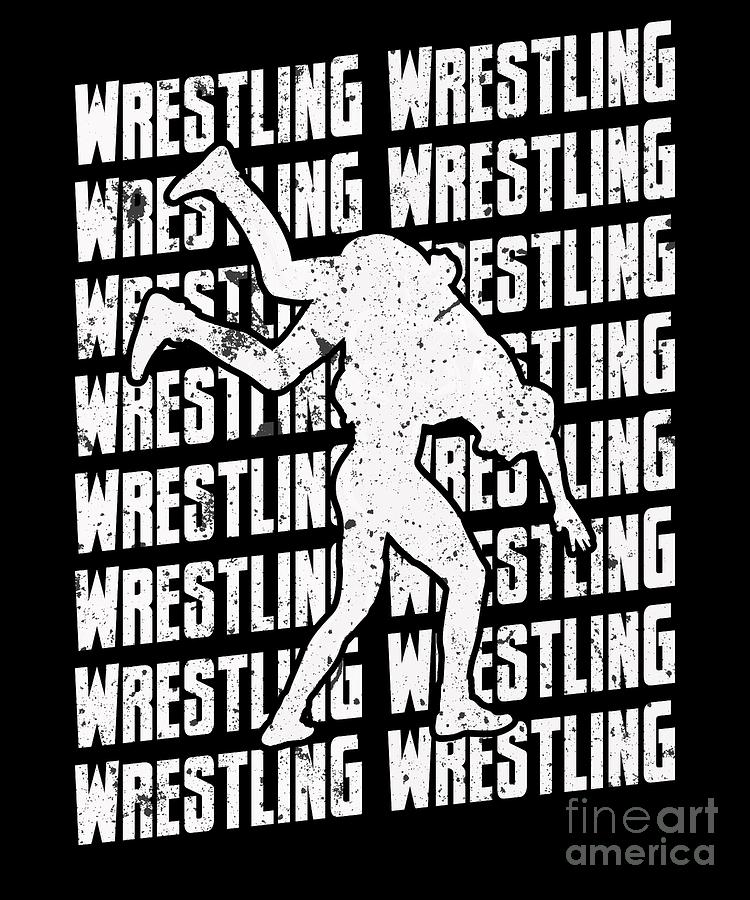 Wrestling Repeat Grapple Grappling Wrestler White Digital Art By Henry ...