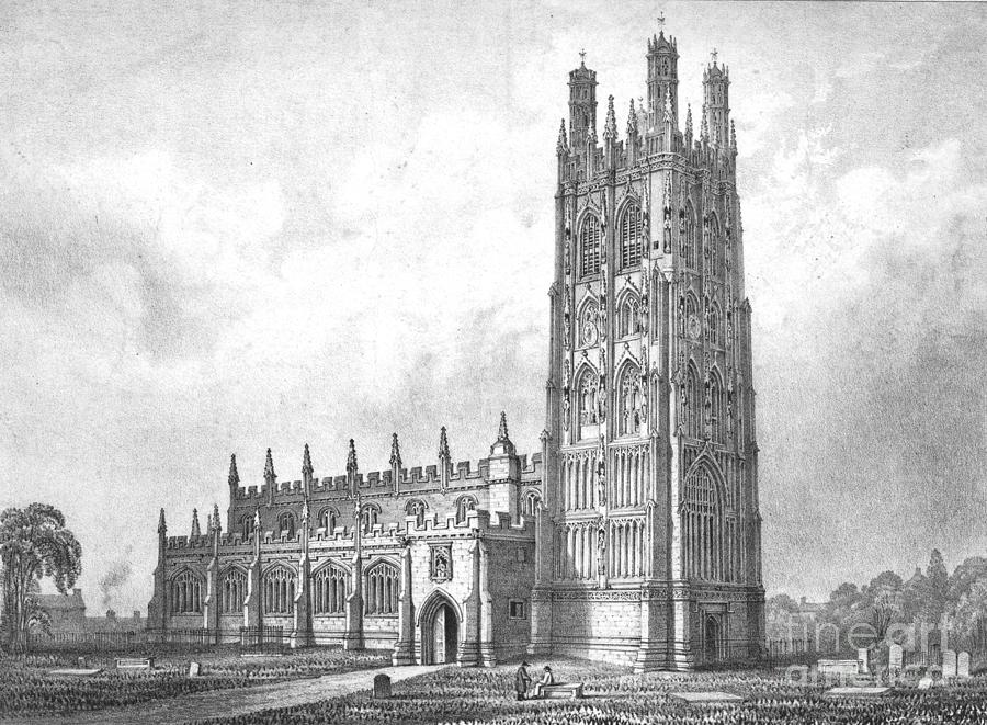 Wrexham Church Drawing by Print Collector