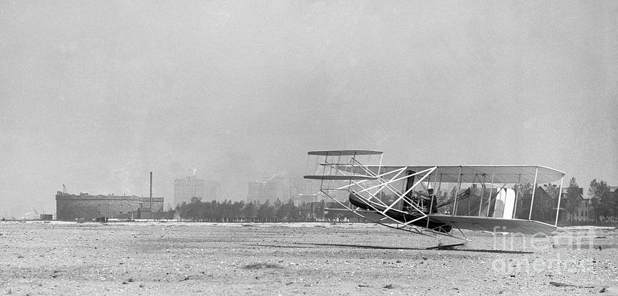 Wright Airplane Taking Photograph by Bettmann