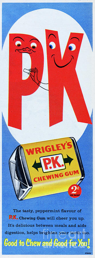 Wrigleys P.k. Chewing Gum Photograph by Picture Post