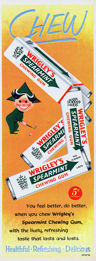 Elf Photograph - Wrigleys Spearmint Chewing Gum by Picture Post