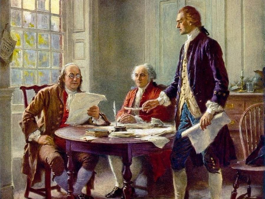 Thomas Jefferson Painting - Writing The Declaration Of Independence  by Restored Vintage Shop