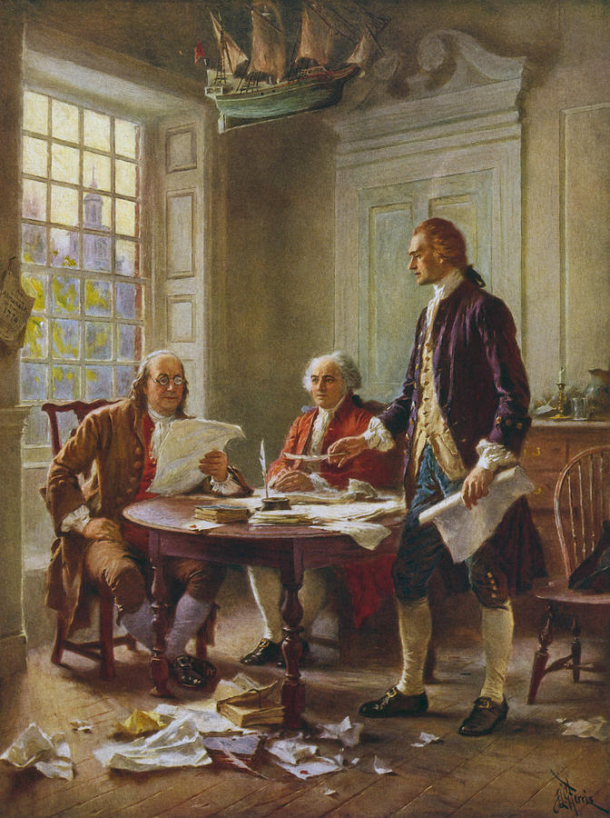 Thomas Jefferson Painting - Writing The Declaration of Independence by War Is Hell Store