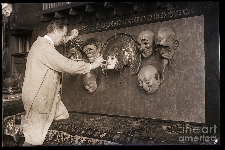 W.t. Benda Working On Mask Photograph by Bettmann