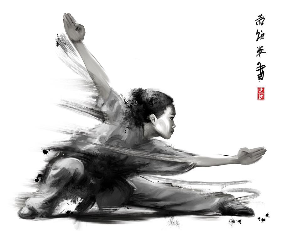 Wushu Painting - Wushu Girl by Ilyo Tao