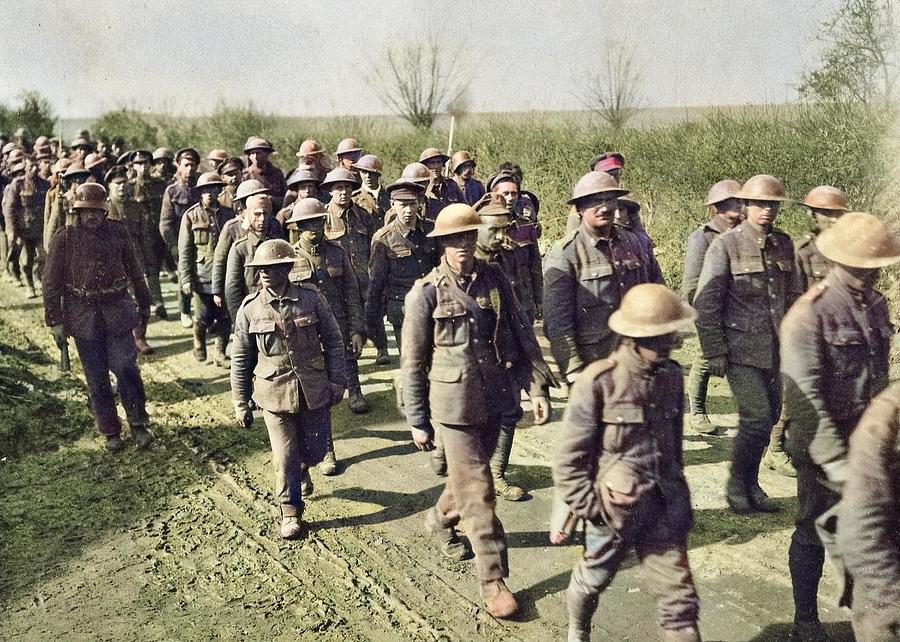 WWI Allied PoW German Airfield colorized by Ahmet Asar Painting by ...