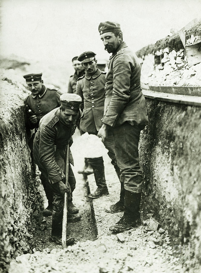 Wwi Soldiers Digging Trenches Photograph by Bettmann