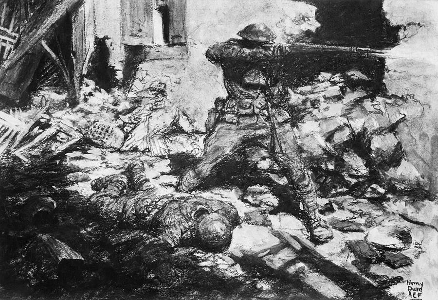 Wwi: The Marne, 1918 Drawing by Captain Harvey Dunn