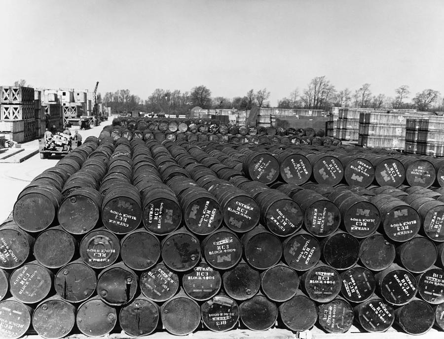 Wwii: Oil Drums, 1944 by Granger Wwii: Oil Drums, 1944 by Granger