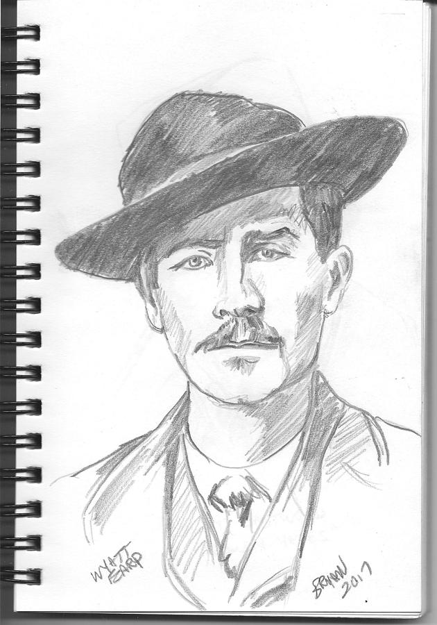 Wyatt Earp Drawing by Bryan Bustard