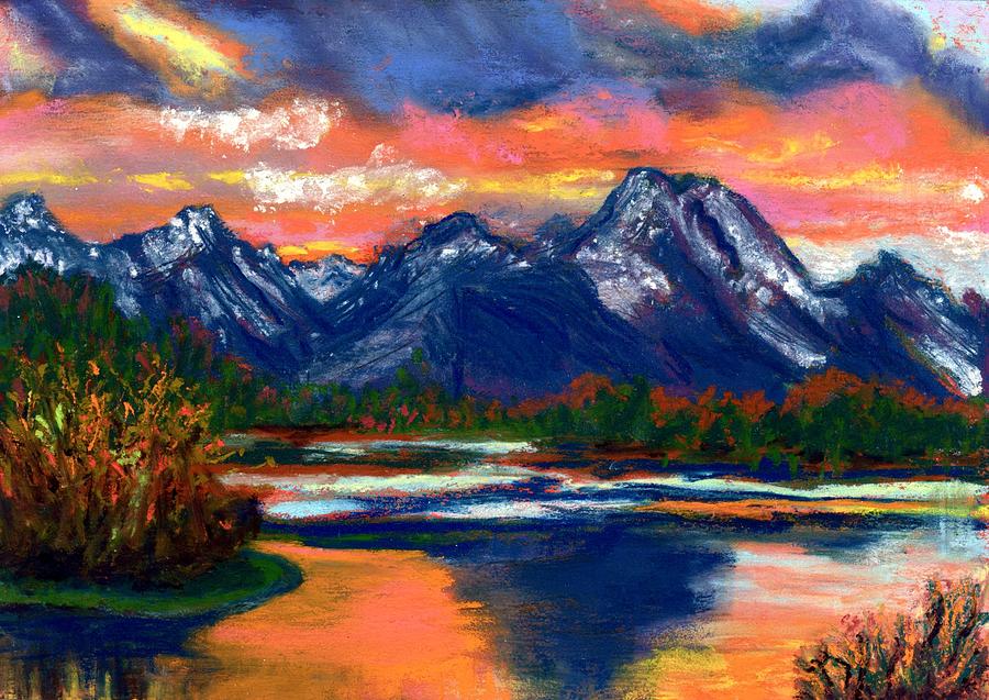 Pastel Painting - Wyoming by Laura Gabel Pastel Painting - Wyoming by Laura Gabel