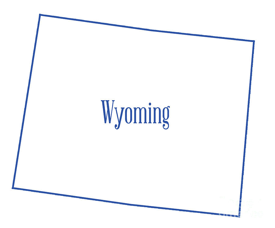 Wyoming State Outline Map Digital Art by Bigalbaloo Stock | Fine Art ...