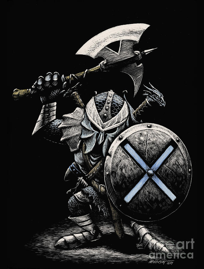 Knight Drawing - X Gaming Knight by Stanley Morrison