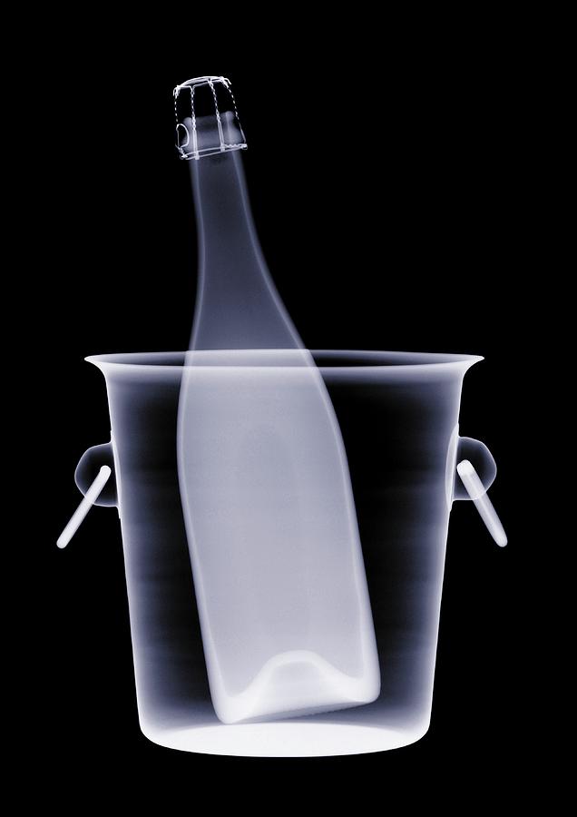 X-ray Of A Bottle Of Champagne In An by Nick Veasey