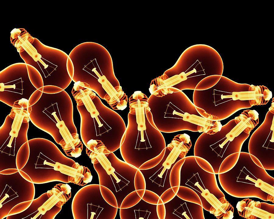 X-ray Of Lightbulbs, Digital Composite Photograph by Peter Dazeley X-ray Of Lightbulbs, Digital Composite Photograph by Peter Dazeley