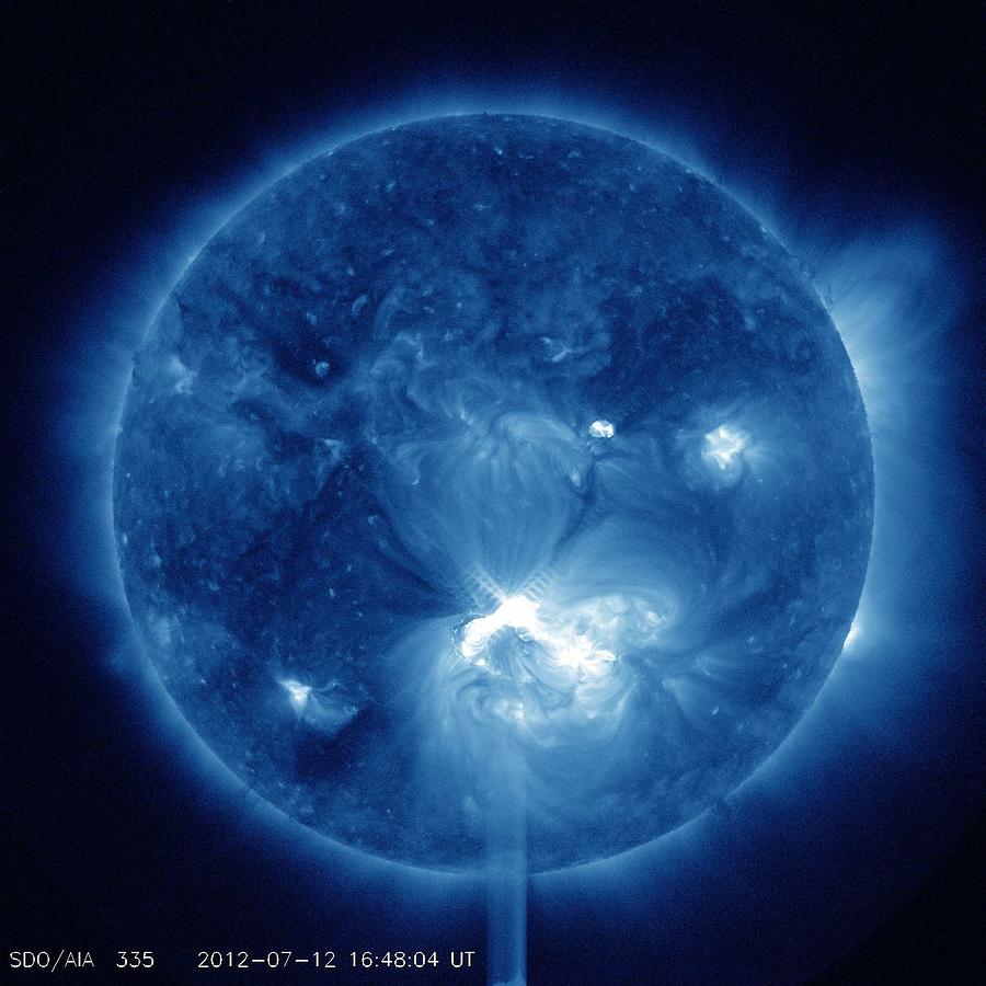 X1.4 Class Flare Released from Big Sunspot 1520 Painting by Celestial Images