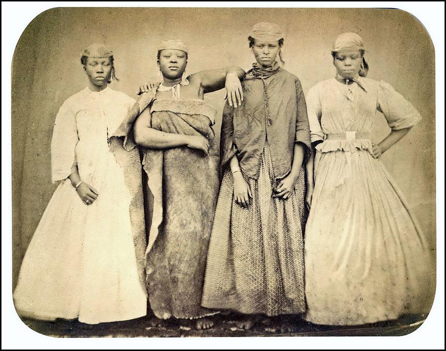 Xhosa Servants  1860 Kaffir servants  natives of Natal South Africa  salted paper print  Painting by Celestial Images