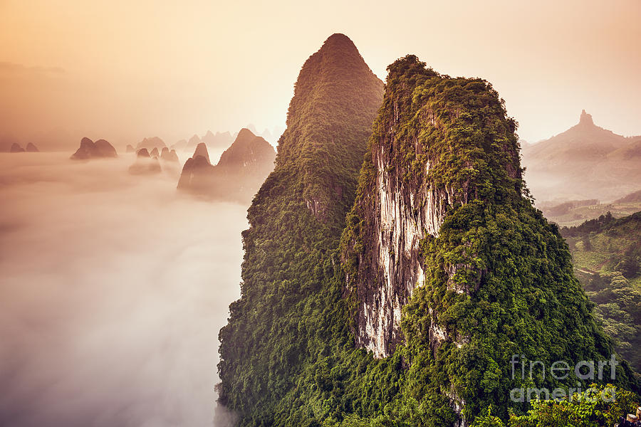 Rural Photograph - Xingping, Guilin, China Karst Mountains by Sean Pavone Rural Photograph - Xingping, Guilin, China Karst Mountains by Sean Pavone