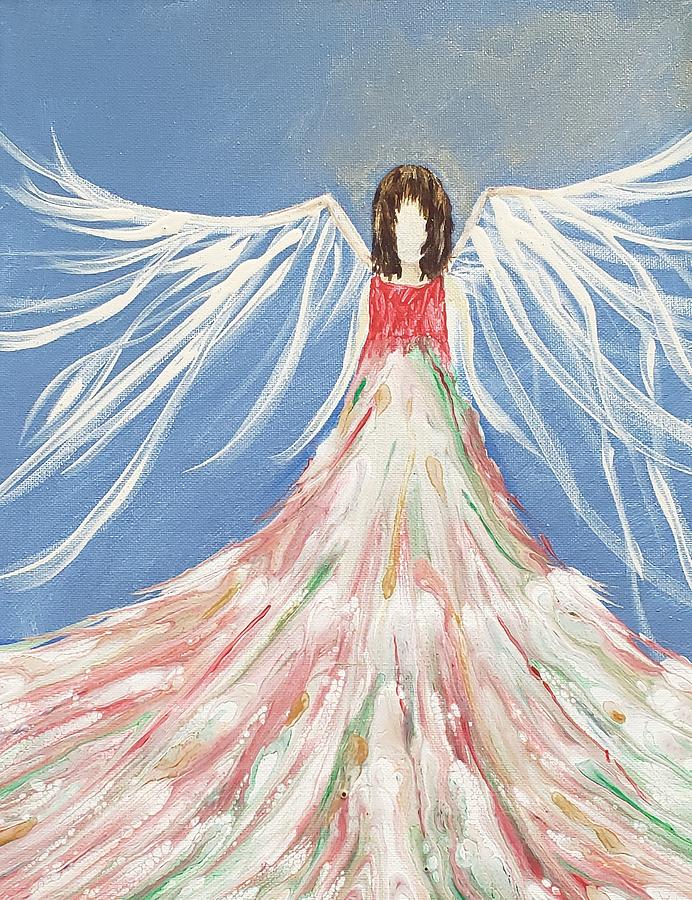 Xmas Angel Painting by Michelle Stevens
