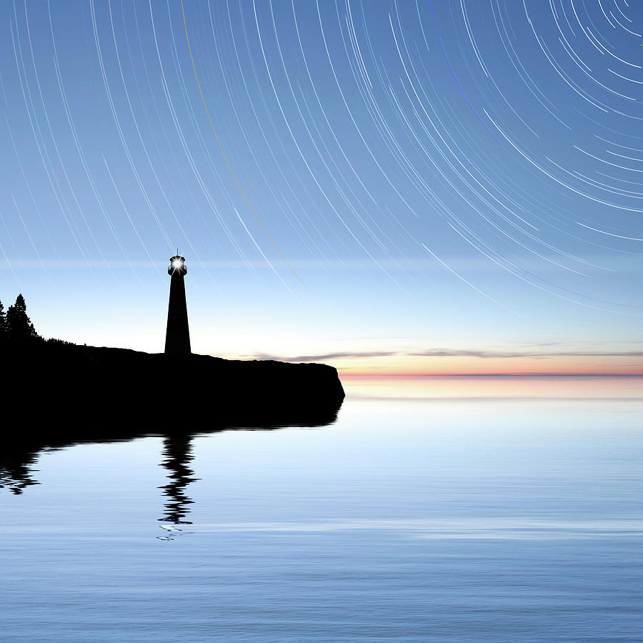 Xxxl Lighthouse With Stars Photograph by Sharply done