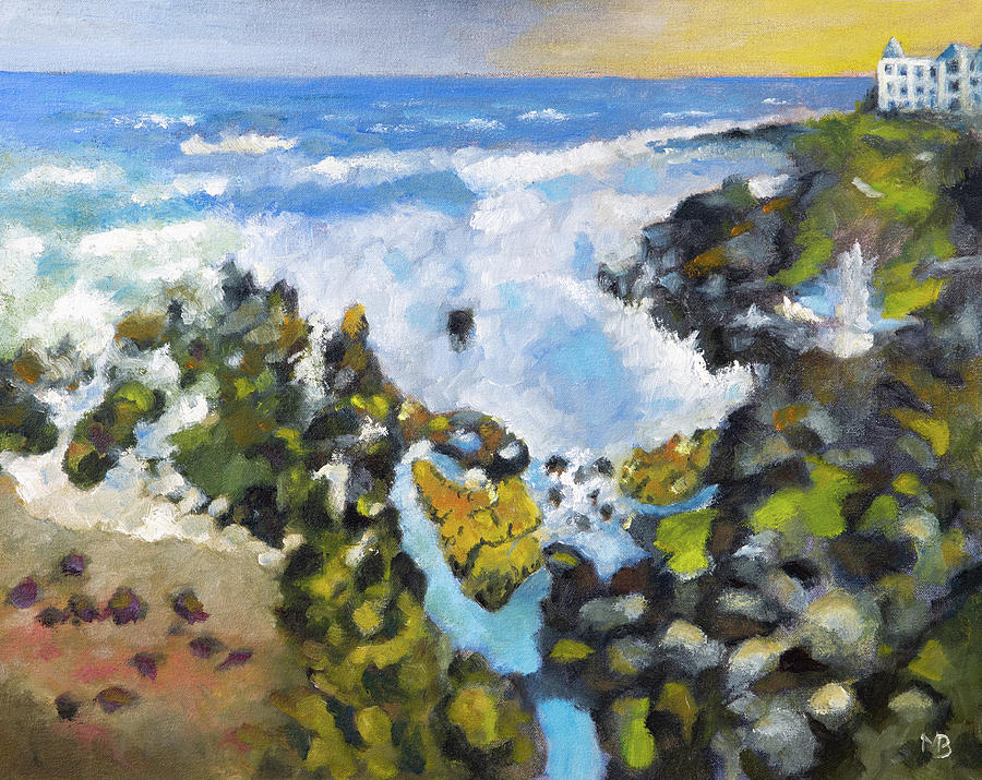 Yachats Surf Painting by Mike Bergen