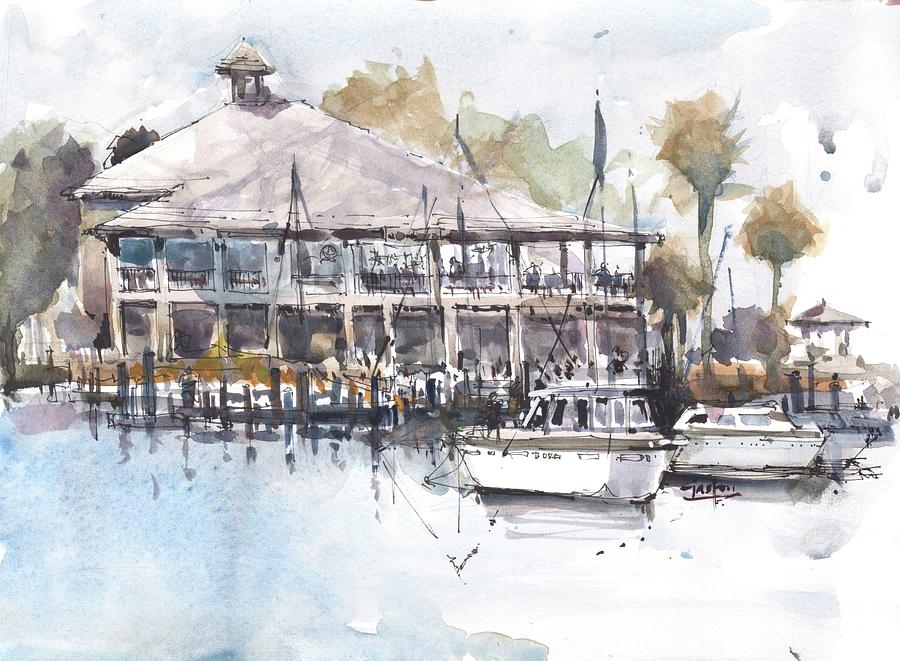 Yacht Club Sketch Painting by Gaston McKenzie