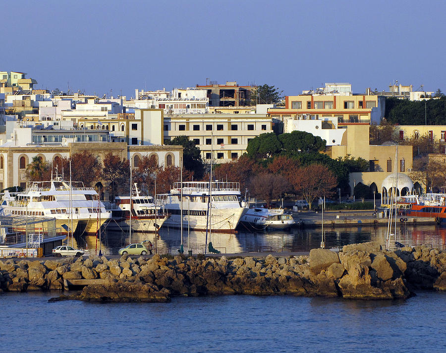Yacht Harbor In Rhodes Photograph by Sandra Leidholdt